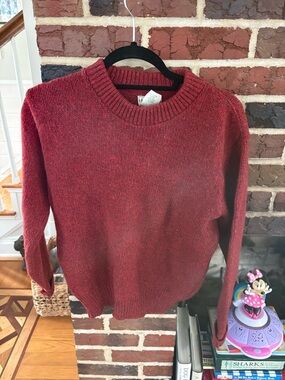L.L. Bean vintage Wool Blend Red Pullover Sweater Crew Neck Long Sleeve Size M